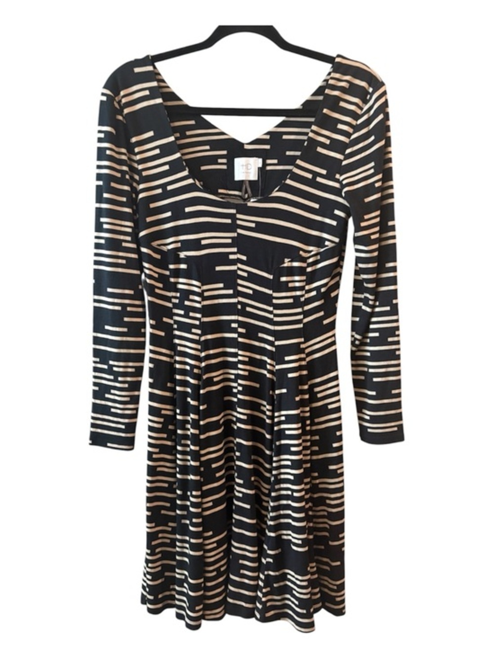 Anthropologie HD in Paris NWT Fit & Flare Dress Black Tan Small